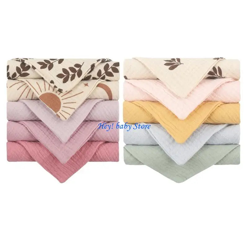 10-Pack Baby Cotton Washcloths – Soft Infant Face & Drool Bibs