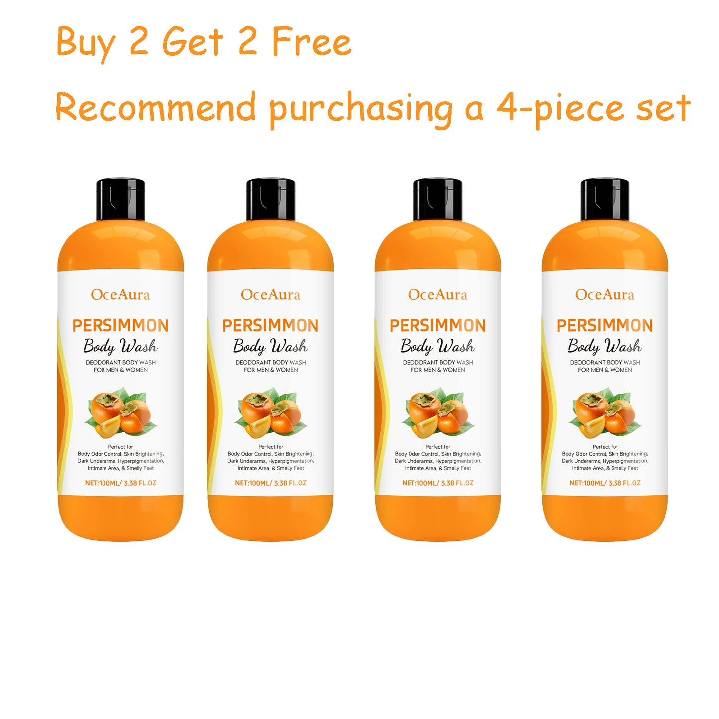 Persimmon Rosemary Body Wash Gel | Moisturizing Pore Cleanser