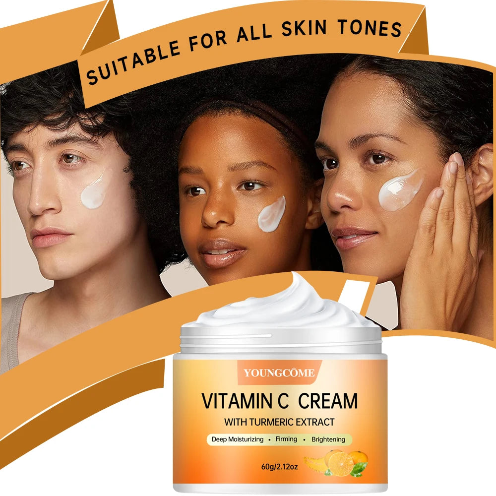 Turmeric + Vitamin C Brightening Face Cream – Anti-Aging Collagen Booster with Hyaluronic Acid Moisturizing Wrinkle Reduction Peaceful Pleasures Health and Wellness