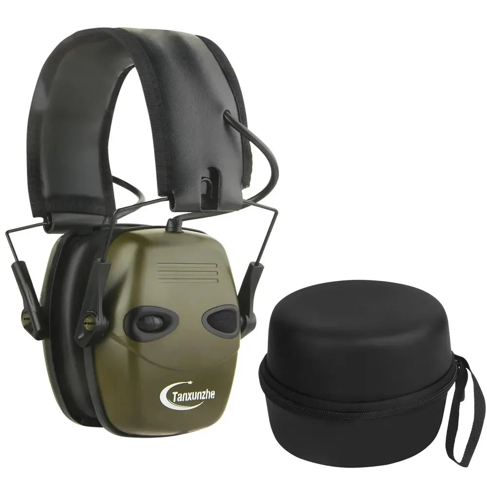 Tactical Electronic Shooting Earmuff Case Anti-noise Headphone Sound Amplification Hearing Protection Headset Foldable Earmuffs Peaceful Pleasures Health and Wellness With Box
