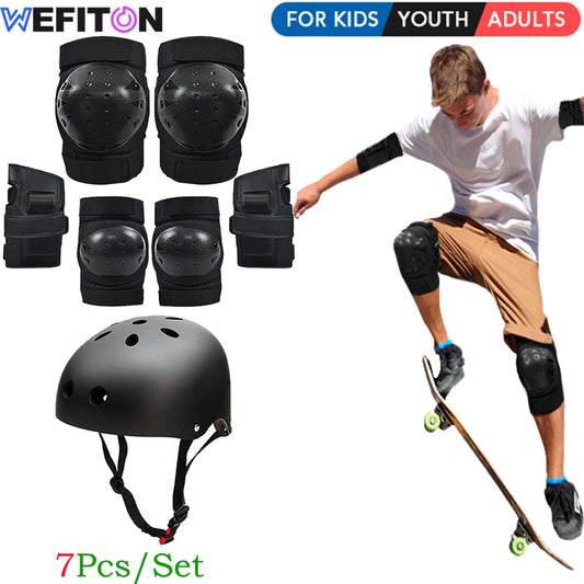 7-Piece Protective Gear Set: Adjustable Helmet & Knee Elbow Wrist Pads for Scooter, Skateboard, Cycling - Toddler to Youth Adult Peaceful Pleasures Health and Wellness
