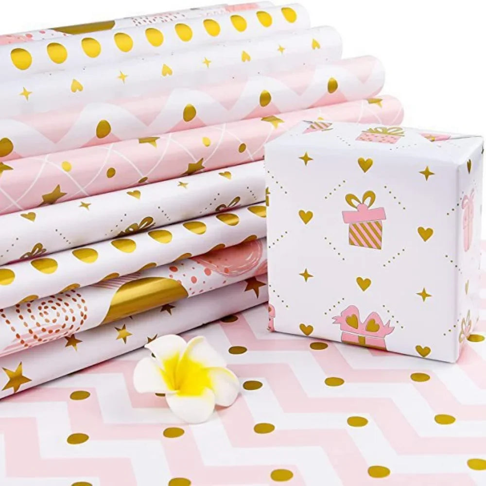 Pink Glitter Marble Christmas Wrapping Paper | DIY Gift Wrap
