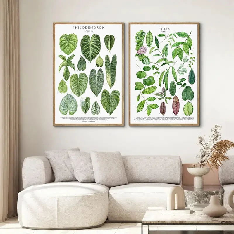 1pc Green Botanical Leaves Interior Art Print Houseplants Nature Indoors Canvas Wall Home Decor Calming Poster Foliage and Plant Peaceful Pleasures Health and Wellness