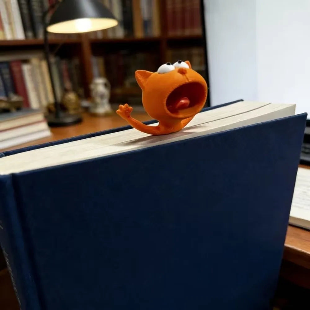 3D Lazy Cat Bookmark Cute Multi-functional Reading Book Clip Reading Tool Funny Cat Reading Bookmark Students Supplies Peaceful Pleasures Health and Wellness