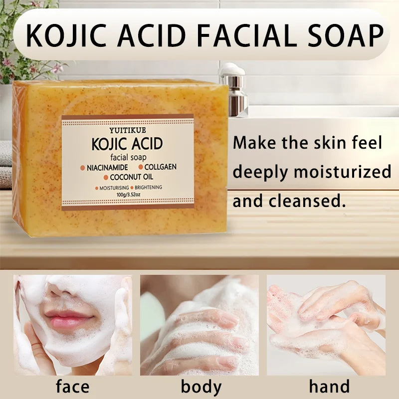 YUITIKUE Kojic Acid Brightening Soap – Niacinamide & Coconut Oil
