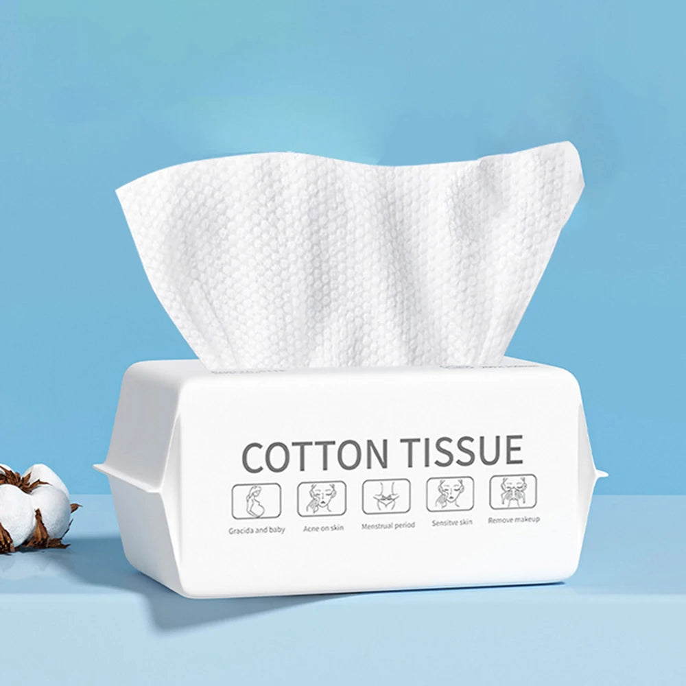 100PCS Natural Disposable Face Towel Travel Facial Cleansing Wet And Dry Makeup Remover Pearl Cotton Soft Makeup Nonwoven Towel Peaceful Pleasures Health and Wellness