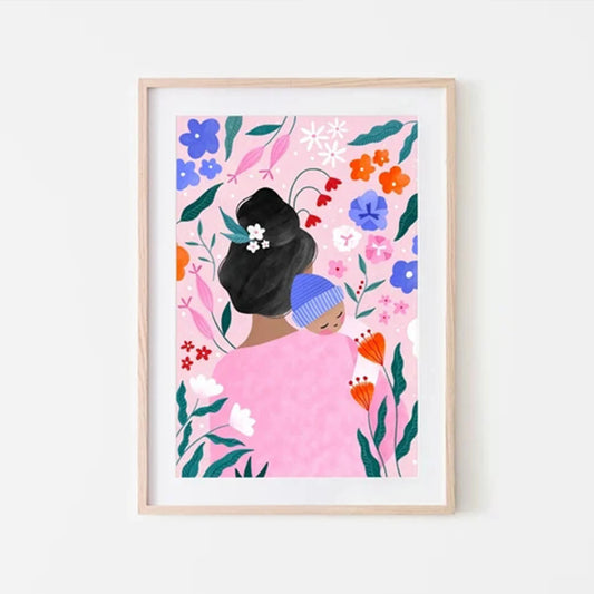 Modern Woman Illustration Canvas Wall Art Print | Home Decor Canvas Wall Art Peaceful Pleasures Health and Wellness G4558 40x50cm Metal Framed
