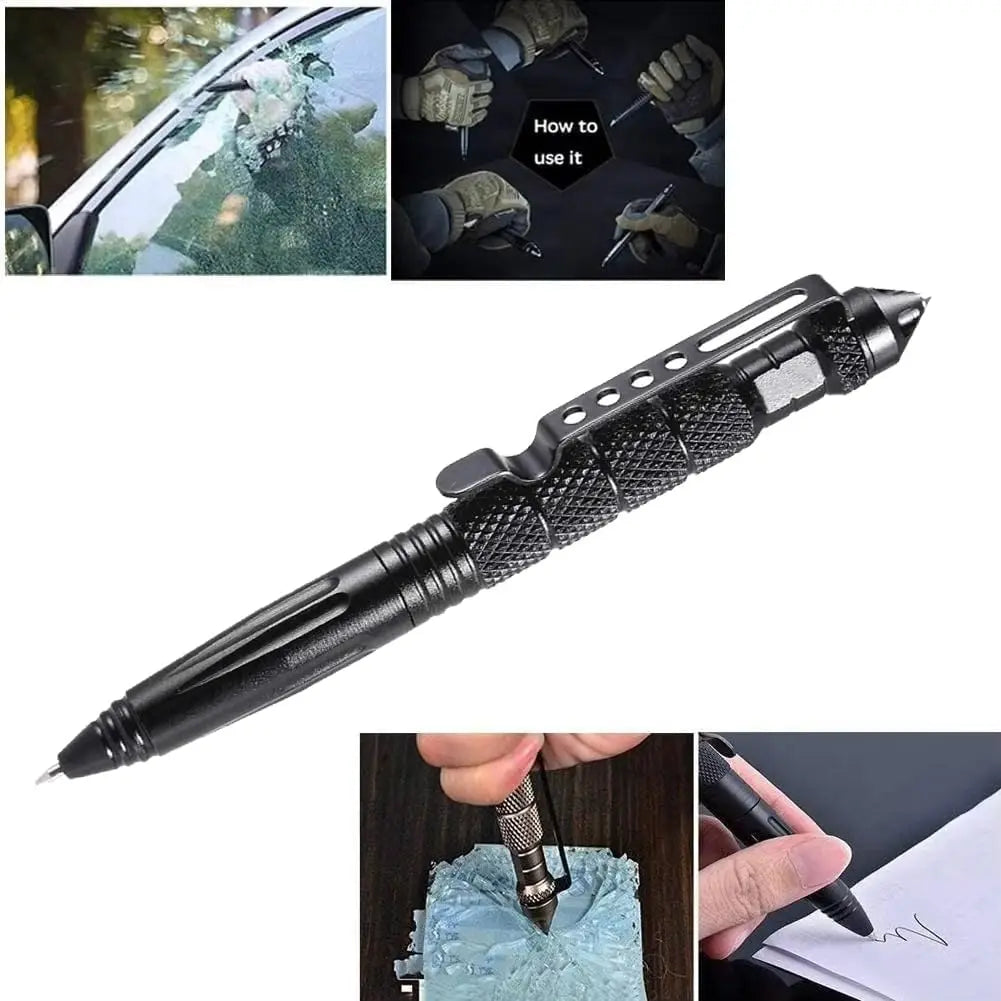 Tactical Pen Aluminum Alloy Outdoor Camping Security Survival Tools Emergency Glass Breaker Pen Camping Self-defense Supplies Peaceful Pleasures Health and Wellness