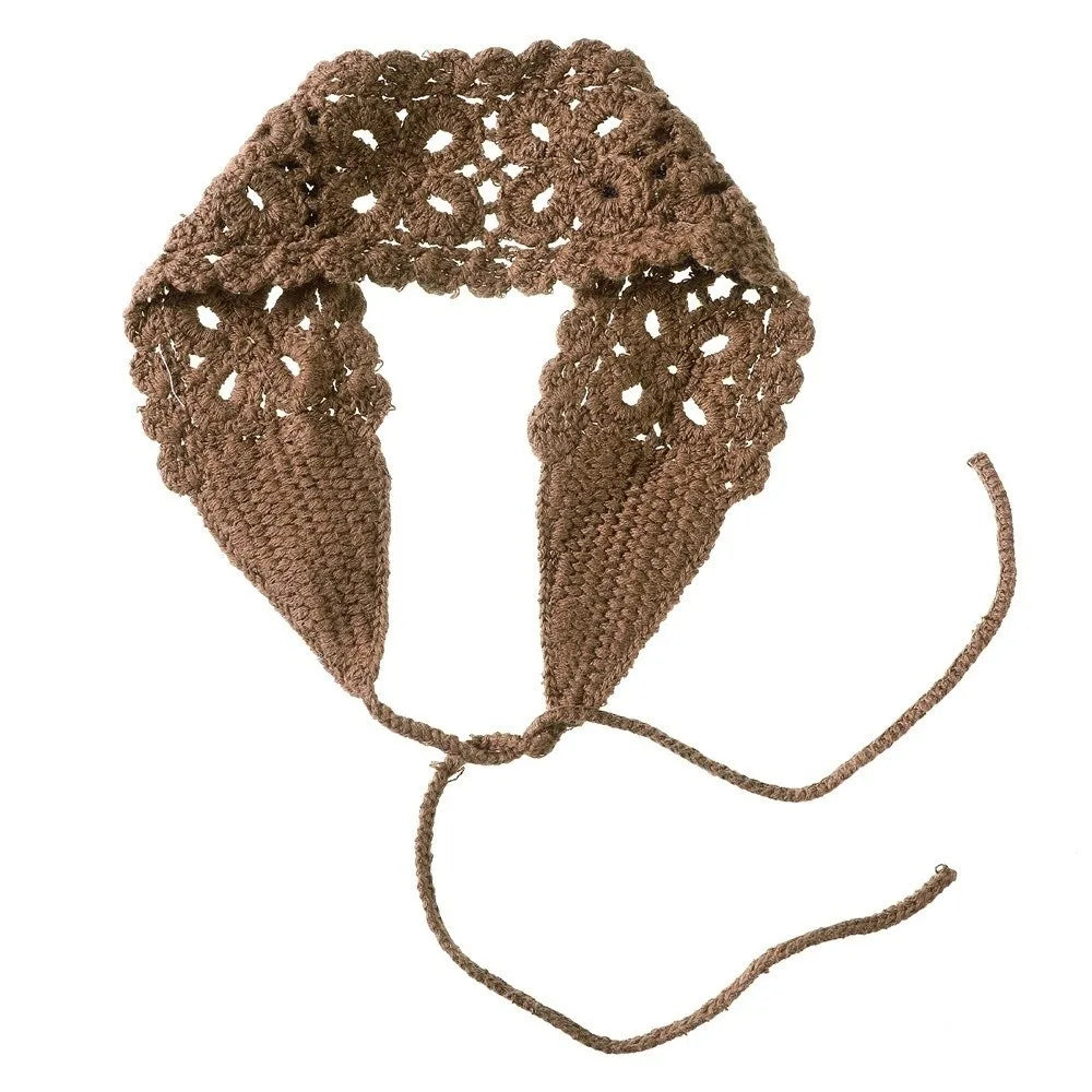 Boho Crochet Knit Headband – Handmade Hair Scarf for Women
