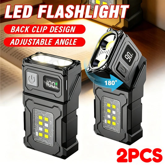 Mini USB-C Rechargeable LED Flashlight 800LM COB Clip Magnet LED Flashlight Torch Oasis Select