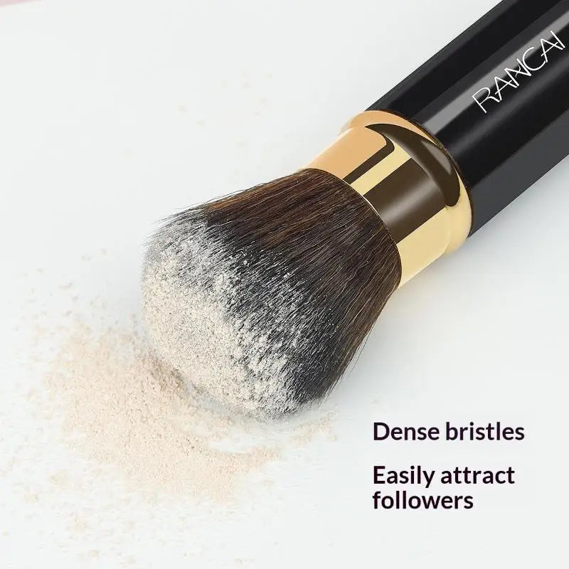 Retractable Cosmetic Brush Portable Face Powder Blusher Foundation Blush Highlight Brush Fiber Hair Handle Brush Female Peaceful Pleasures Health and Wellness