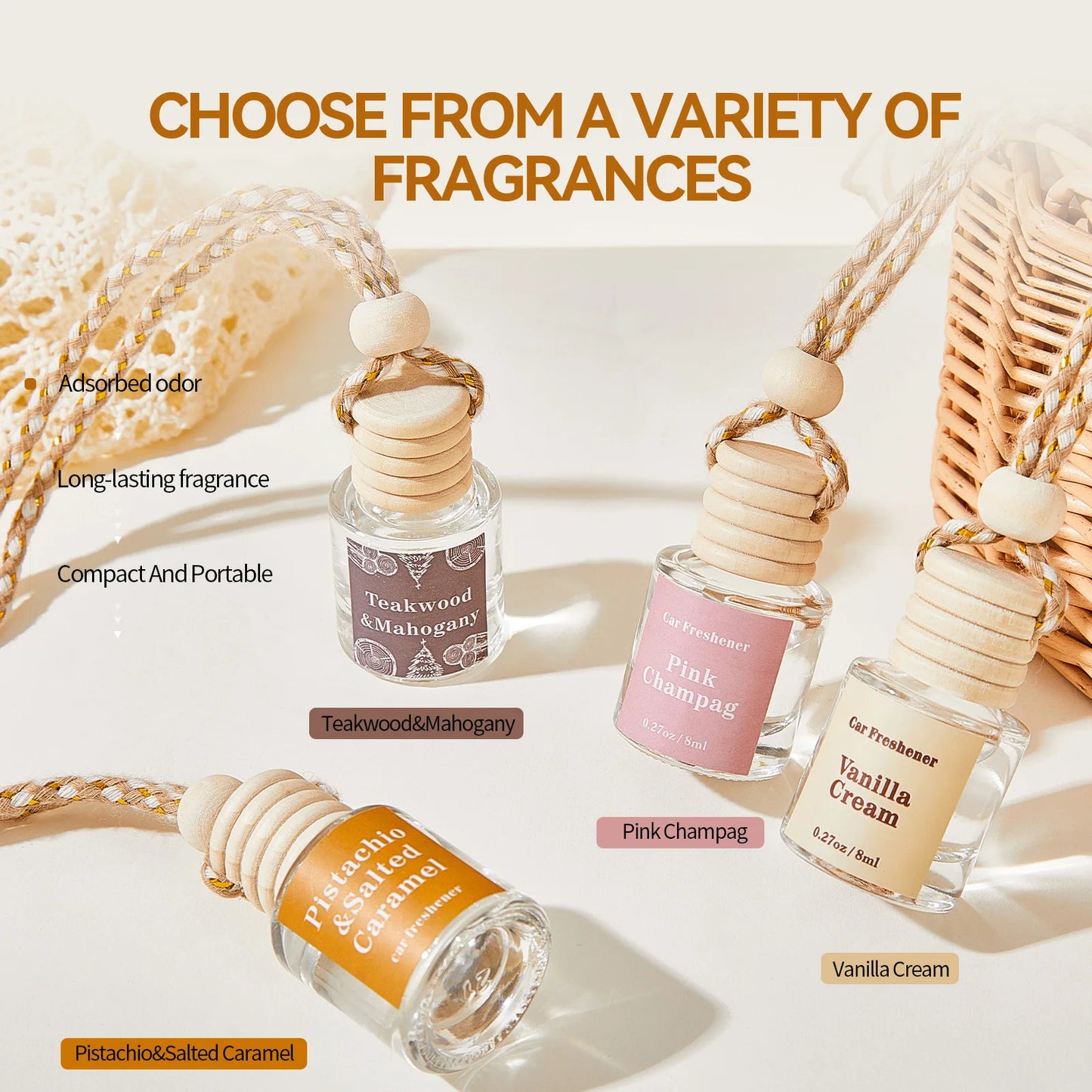 Long Lasting Car Air Freshener Diffuser - 8Ml*2Pcs Peaceful Pleasures Health and Wellness