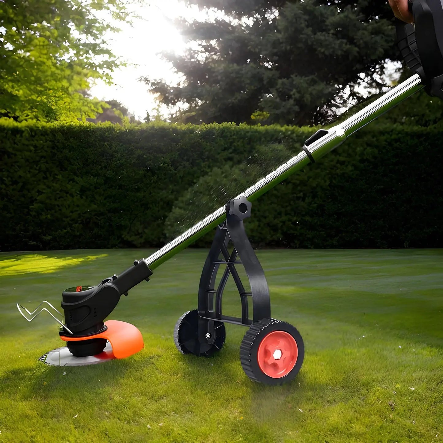 Support Wheels for Trimmer Auxiliary Wheels Trimmer Support Brush Cutter Wheel Mower Attachment Adjustable Grass Cutter Holder Peaceful Pleasures Health and Wellness