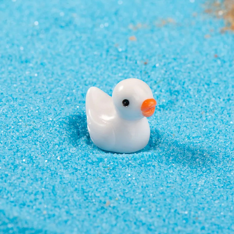 1pcs Resin Mini Ducks Ornament Miniature Figures Tiny Duck Handicraft Micro Landscape Dollhouse Decoration Accesories decoração Peaceful Pleasures Health and Wellness Solid white