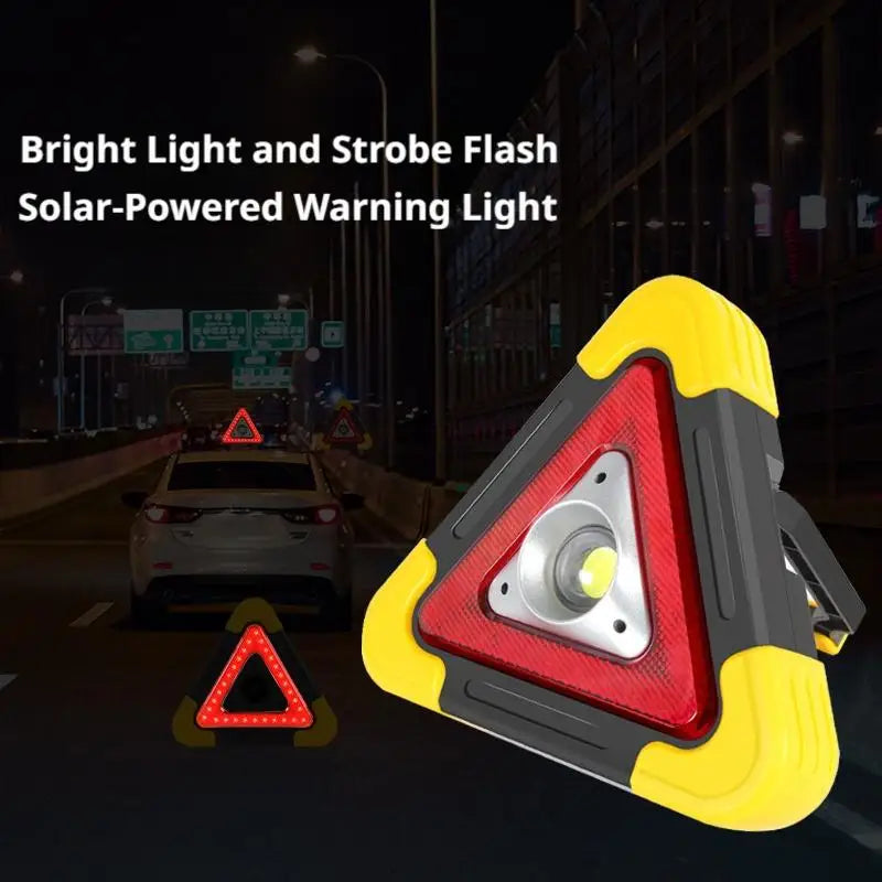 LED Emergency Triangle Warning Light | 4-Mode Portable Safety Lamp