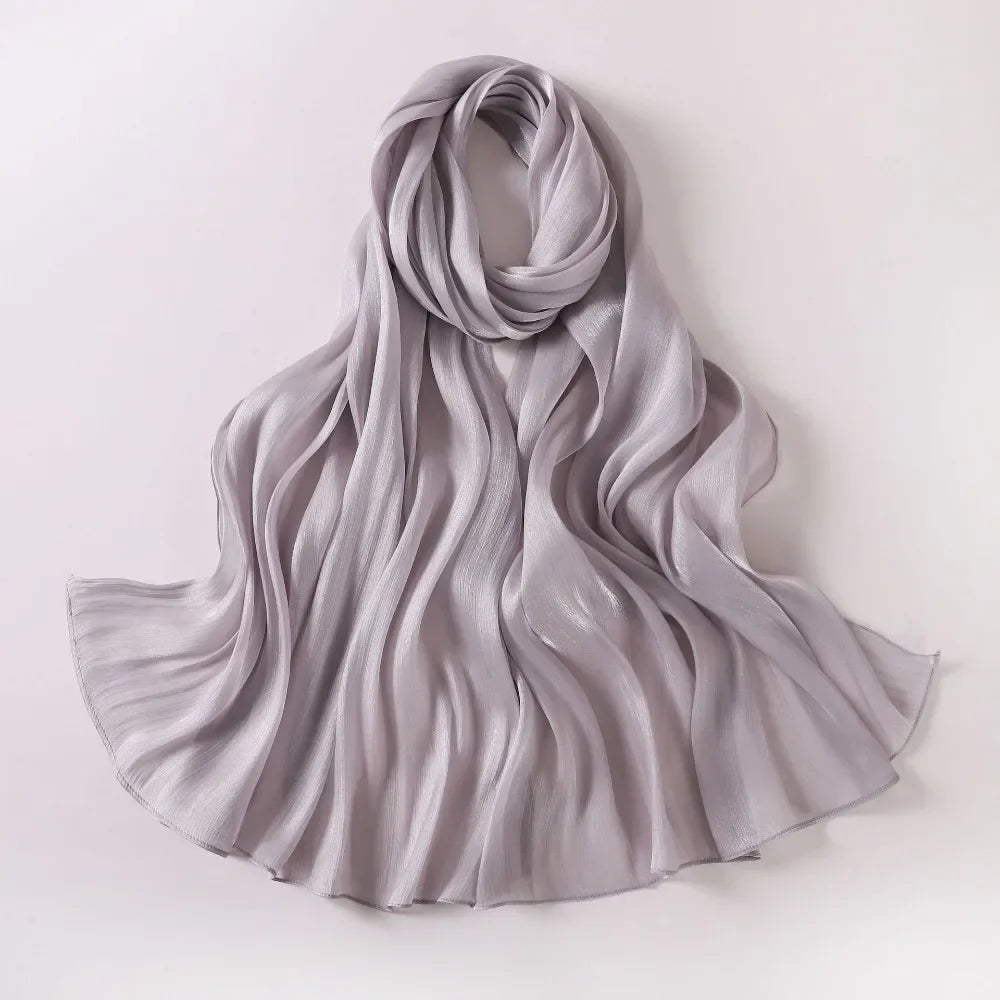 Women's Solid Chiffon Hijab Scarf – Long Lightweight Shawl Wrap