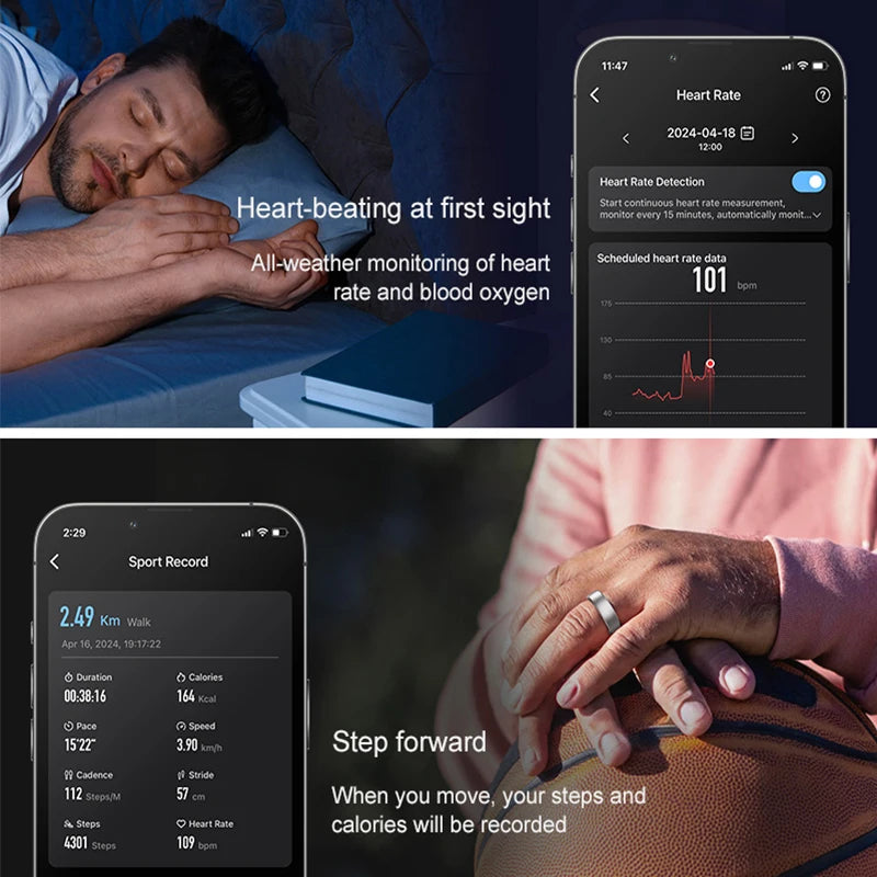 R10 Charging Case Smart Ring Men Women Skin Temperature Health Sleep Monitor Smartring Sport Fitness Tracker For Andriod IOS Peaceful Pleasures Health and Wellness
