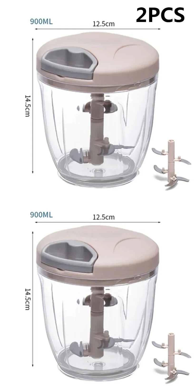 Manual Garlic Chopper & Vegetable Cutter 500ml/900ml