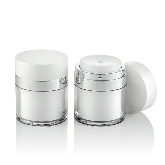 1pc 15/30/50g Airless Pump Jar Empty Acrylic Cream Bottle Refillable Cosmetic Easy To Use Container Portable Travel Makeup Tools Peaceful Pleasures Health and Wellness 15ml