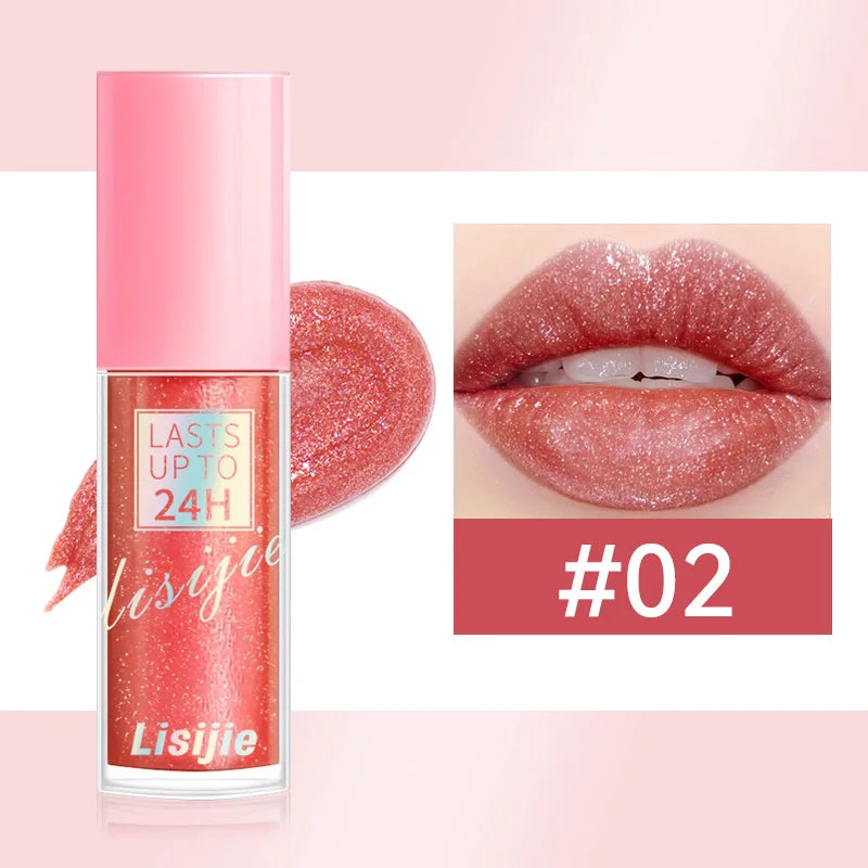 Diamonds Glitter Lip Gloss – 24H Waterproof Pearl Lipstick