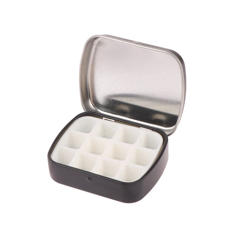 Portable Watercolor Tin Box Palette 12/24 Grid Travel Paint Tray