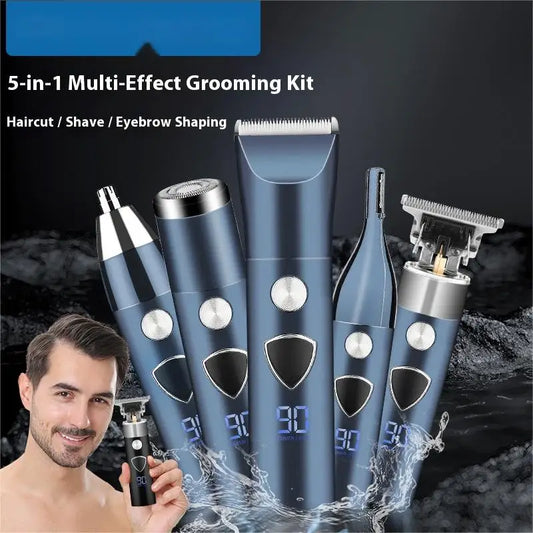 Men's 5-in-1 Electric Body Hair Trimmer Professional Hygienic Beauty Razor Shaver for Face Ear Nose - Professional Hair Trimmer Peaceful Pleasures Health and Wellness