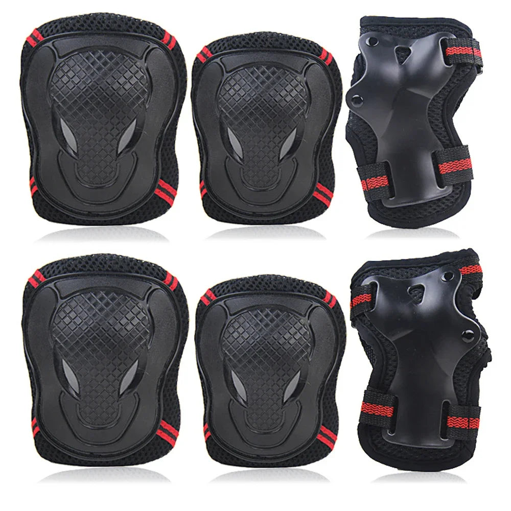6PCS Adult & Kids Knee Pads Elbow Pads and Wrist Guards for Inline Skating, Roller Skating, Skateboarding, Scootering Biking Peaceful Pleasures Health and Wellness Red-6PCS L