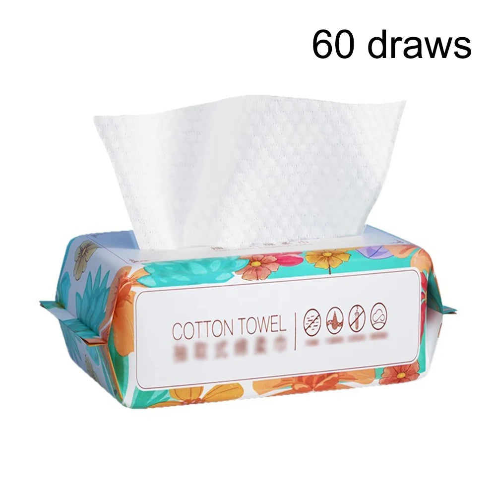 100 Pumps Thickened Disposable Face Towel 100Cotton Soft Fabric Travel Cleansing Dry Wet Makeup Remover Pearl Cotton Reusable Peaceful Pleasures Health and Wellness Silver
