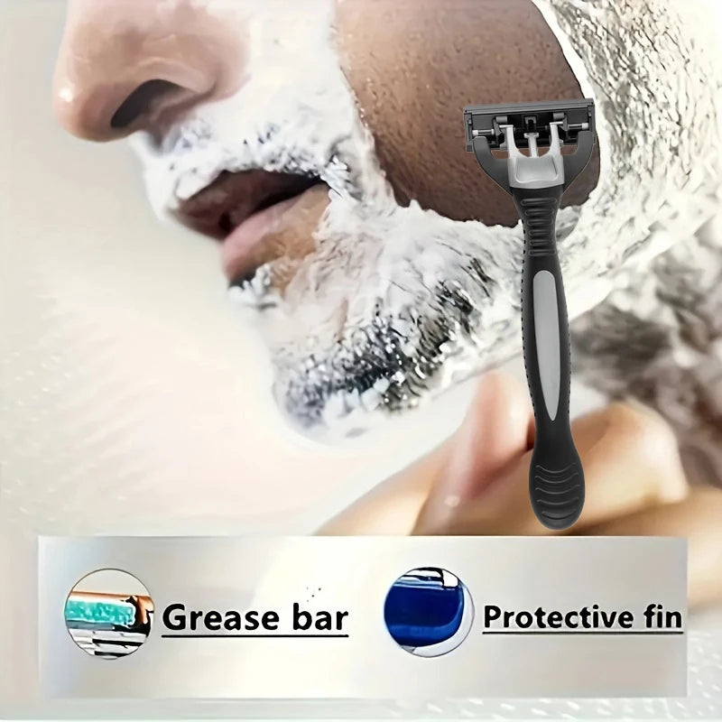 Men's 3-Blade Stainless Steel Manual Razor | Home & Travel