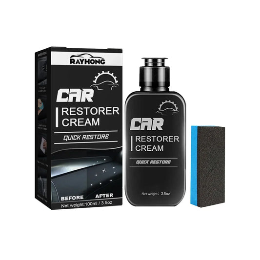 100ml Plastic Parts Retreading Agent Leather Parts Wax Instrument Panel Restorer Cream with Sponge for Car Accessories Peaceful Pleasures Health and Wellness 100ML SET