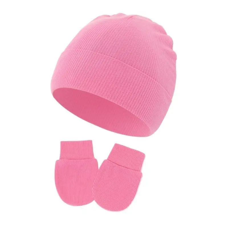 Newborn Baby Bonnet Hat & Anti-Scratch Gloves Set | 0–3 Month