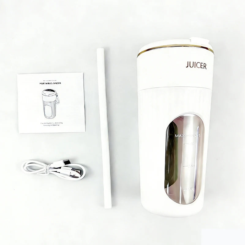 Portable mini electric juicer with stainless steel blade, home USB-charging juicer, new type of small fruit blender Peaceful Pleasures Health and Wellness