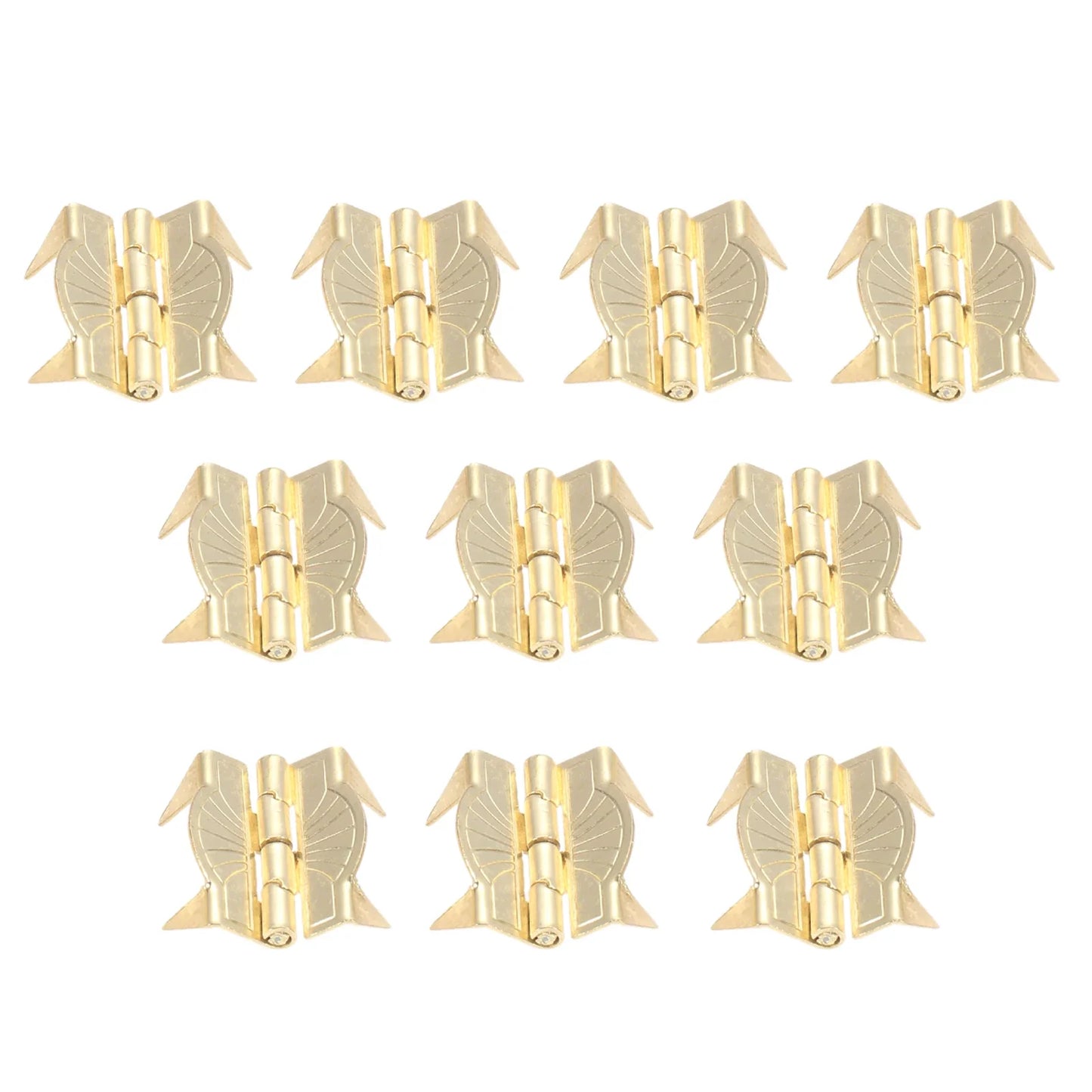 10-Pack Gold Decorative Metal Hinges for Wooden Box & Cabinet