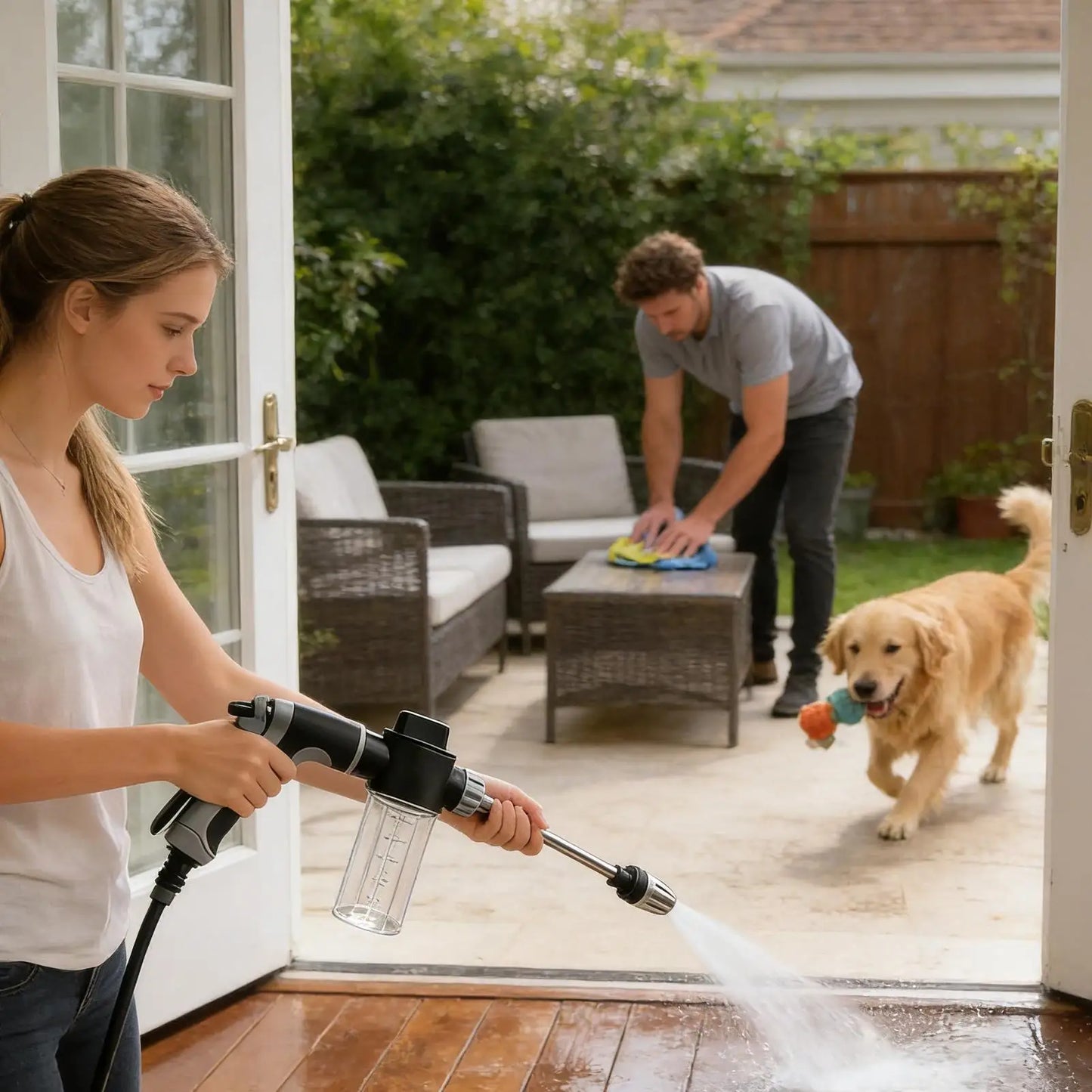 Pressure Washer Wand Rotatable 3 Modes Pressure Nozzle Sprayer Electric Washer Spray Wand For Garden Lawn Outdoor Backyard Patio Peaceful Pleasures Health and Wellness