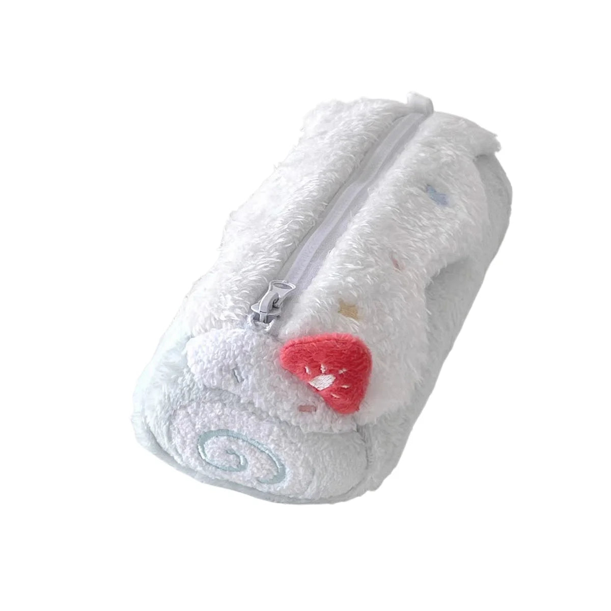 1pc Cream Swiss Roll Plush Pen Bag Cute High Beauty Student Large Capacity Desktop Stationery Box Pen Bag Peaceful Pleasures Health and Wellness green