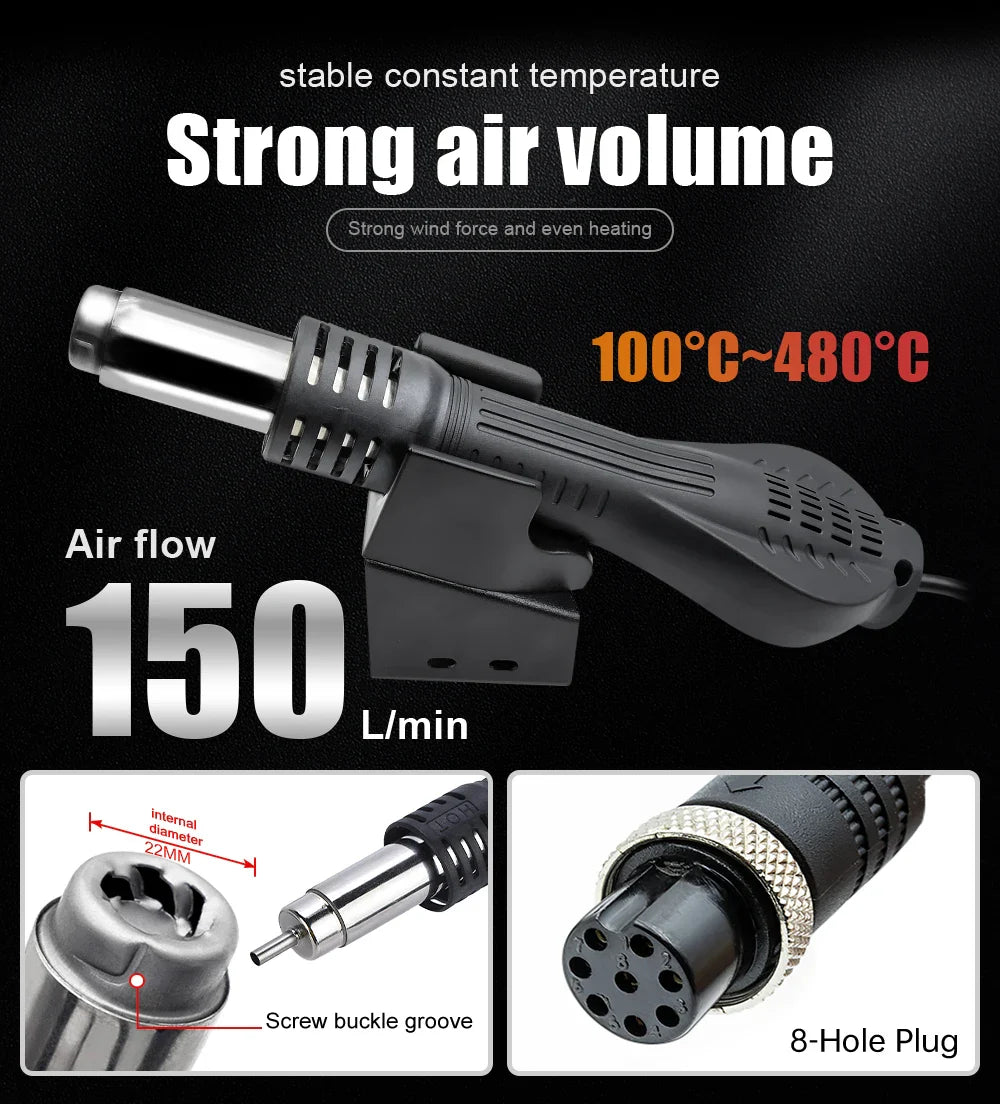 JCD 8858 750W Hot Air Rework Station – LCD Digital Heat Gun