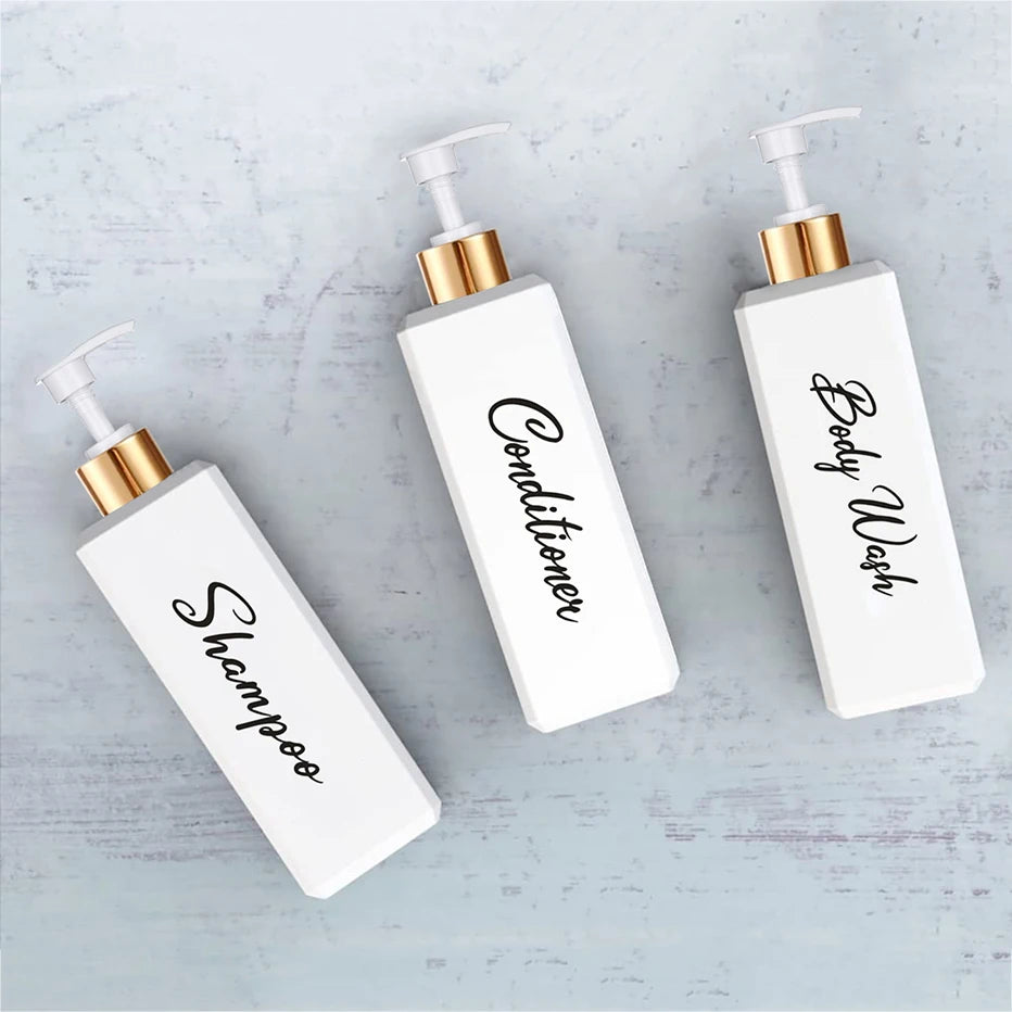 Refillable Shampoo and Conditioner Dispenser with Pump Bath Shower Shampoo Conditioner Lotion Soap Container Bottle Peaceful Pleasures Health and Wellness