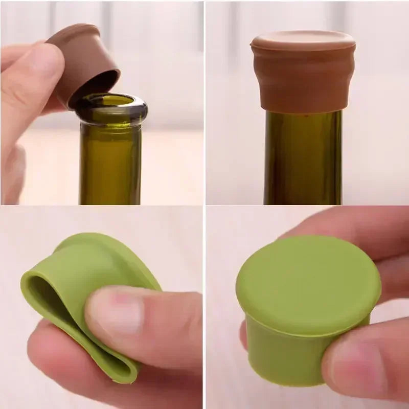 Food Home Flexible Bar Glass Stoper Grade Cocktail 5Pcs Accessories Cork Bottle Seal Drinkware Barware Durable Beer Kitchen Peaceful Pleasures Health and Wellness
