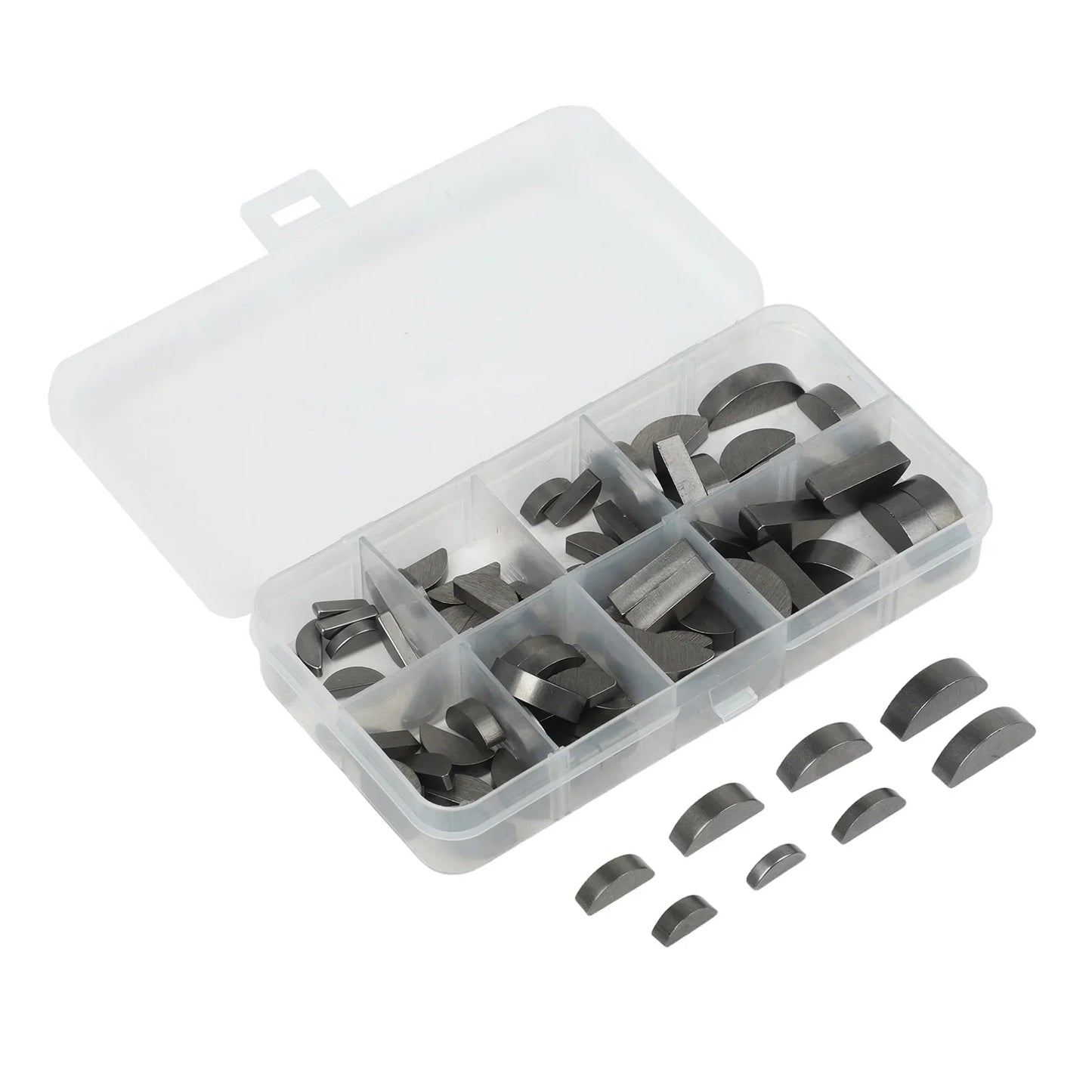 80pcs Carbon Steel Woodruff Half Moon Key Assortment Set