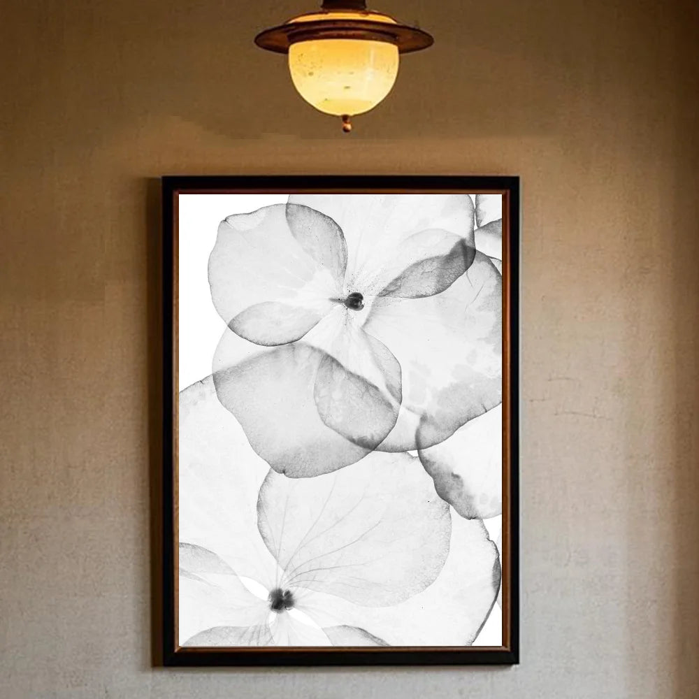 Black and white ink Flowers Poster HD art sticky wall waterproof home living room bedroom bar aesthetic decoration Peaceful Pleasures Health and Wellness z10 40X50cmNoframe