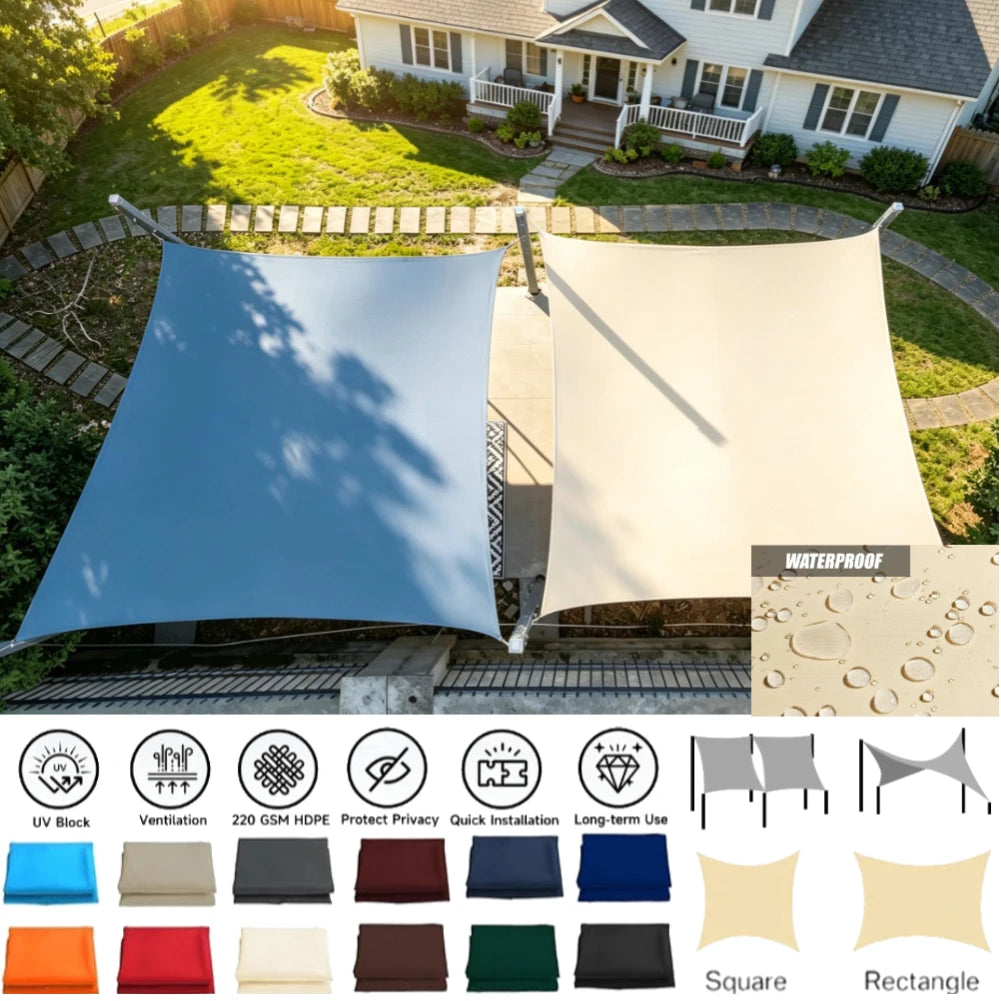 95% UV Block Sun Shade Sail – Waterproof Patio & Garden Canopy