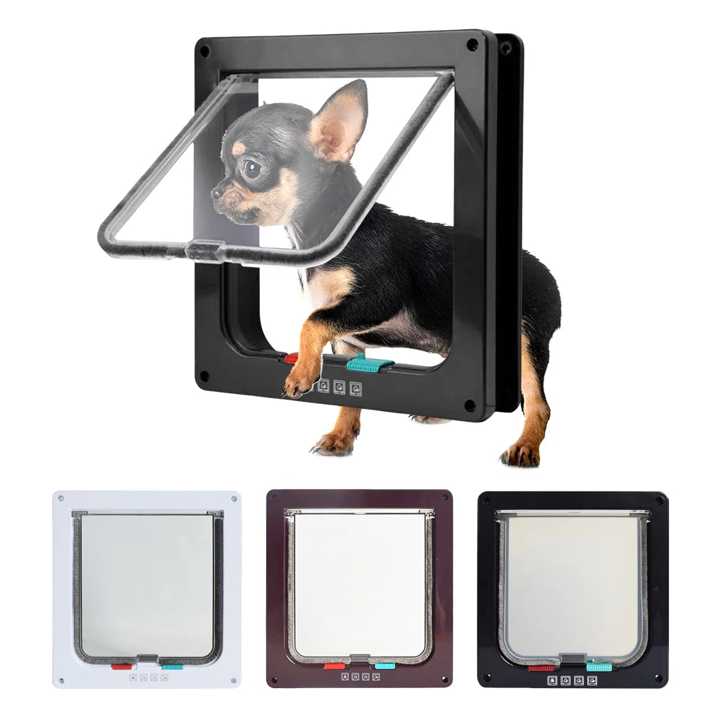 Dog Cat Kitten Flap Puppy Kitten Safety In&out Pet Door with 4 Way Security Lock Door Pet Doors and Sliding Door Safety Pet Door Peaceful Pleasures Health and Wellness