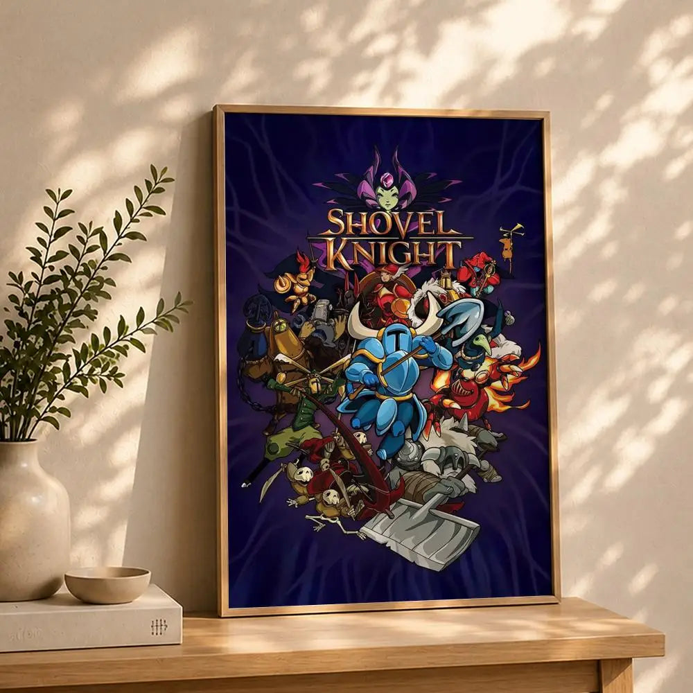 Game S-Shovel KnightS Poster HD Self Adhesive Waterproof Wall Art Ideal for Home Office Dorm Bedroom Great Gift Peaceful Pleasures Health and Wellness
