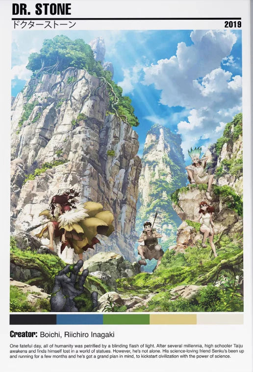 Dr. Stone Anime Canvas Wall Art Poster | Retro Graffiti Fan Gift