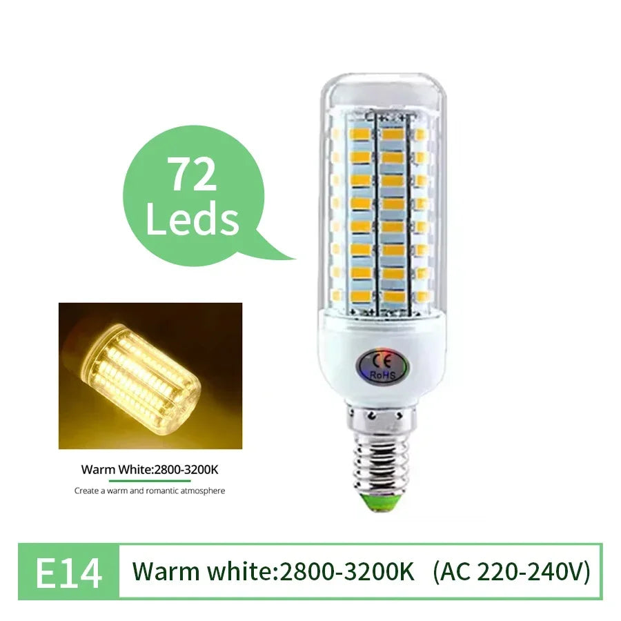 E27 E14 LED Corn Bulb 220V 5730 SMD – Energy Saving 50,000Hr
