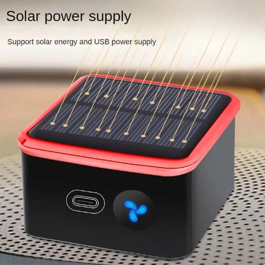 Solar Car Air Purifier Usb Oxygen Cleaner Ozone Generator Air Purifier HEPA Filter Smoke Remover Smart Gadgets Car Supplies Peaceful Pleasures Health and Wellness