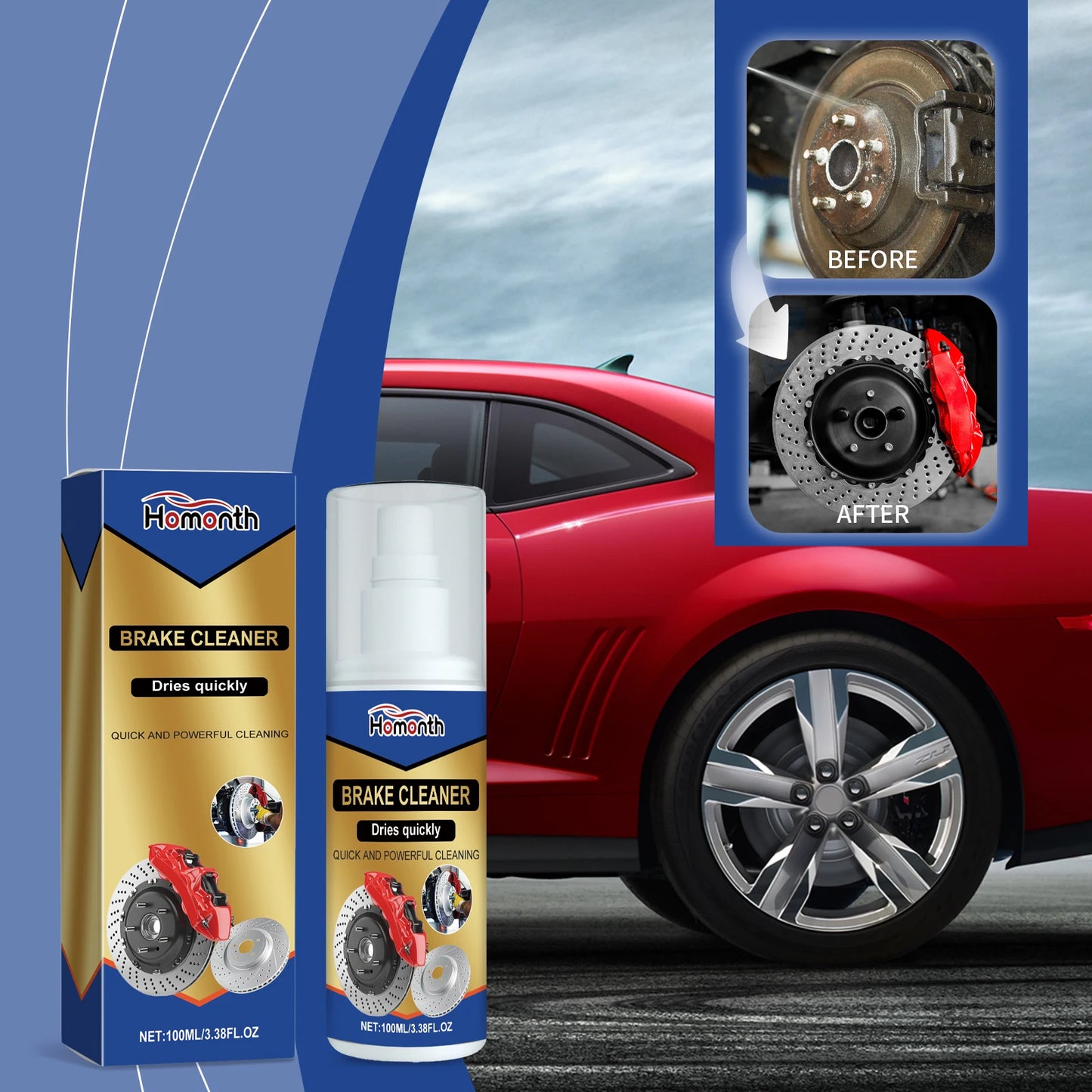 Car Brake & Rim Cleaner Spray – Removes Oil & Grease 100ml
