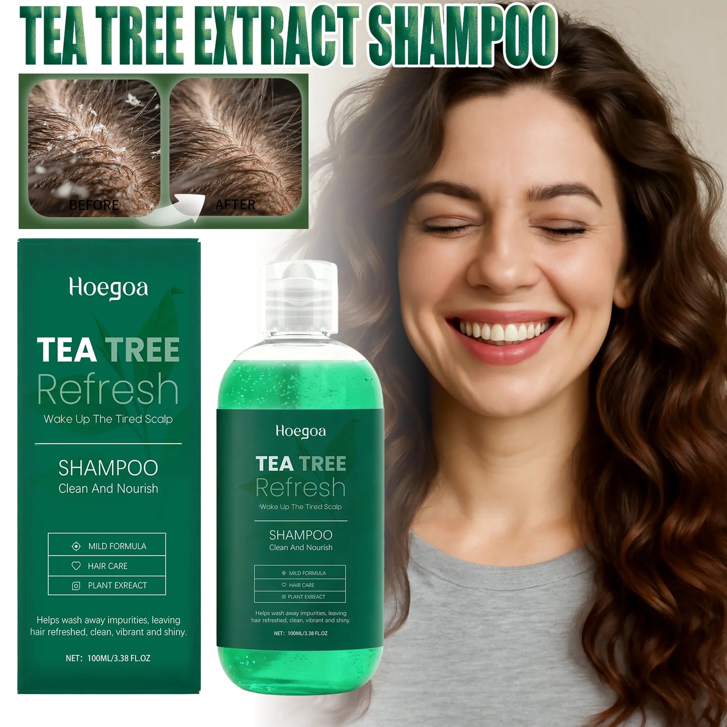 Jaysuing Tea Tree Shampoo – Peppermint Lavender Rosemary 100ml