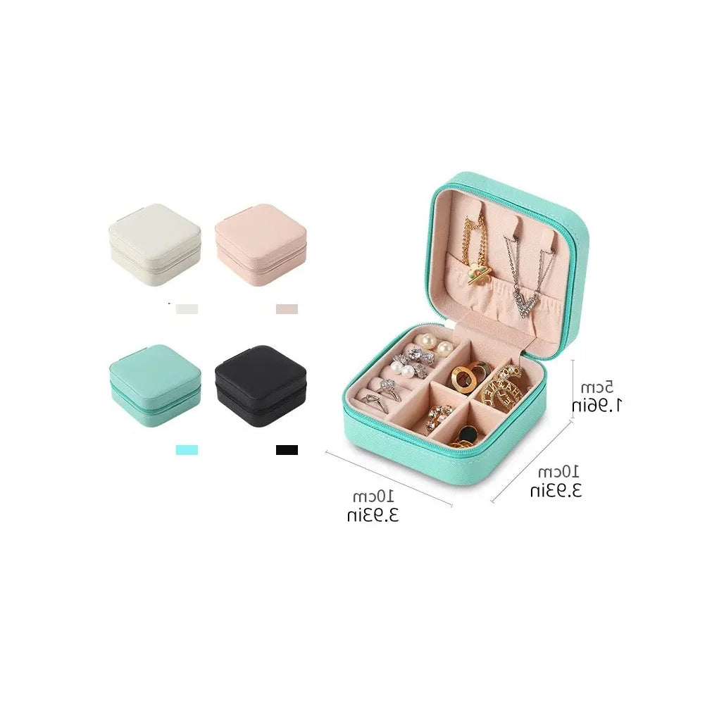 Mini PU Leather Jewelry Organizer Box | Travel Storage Case