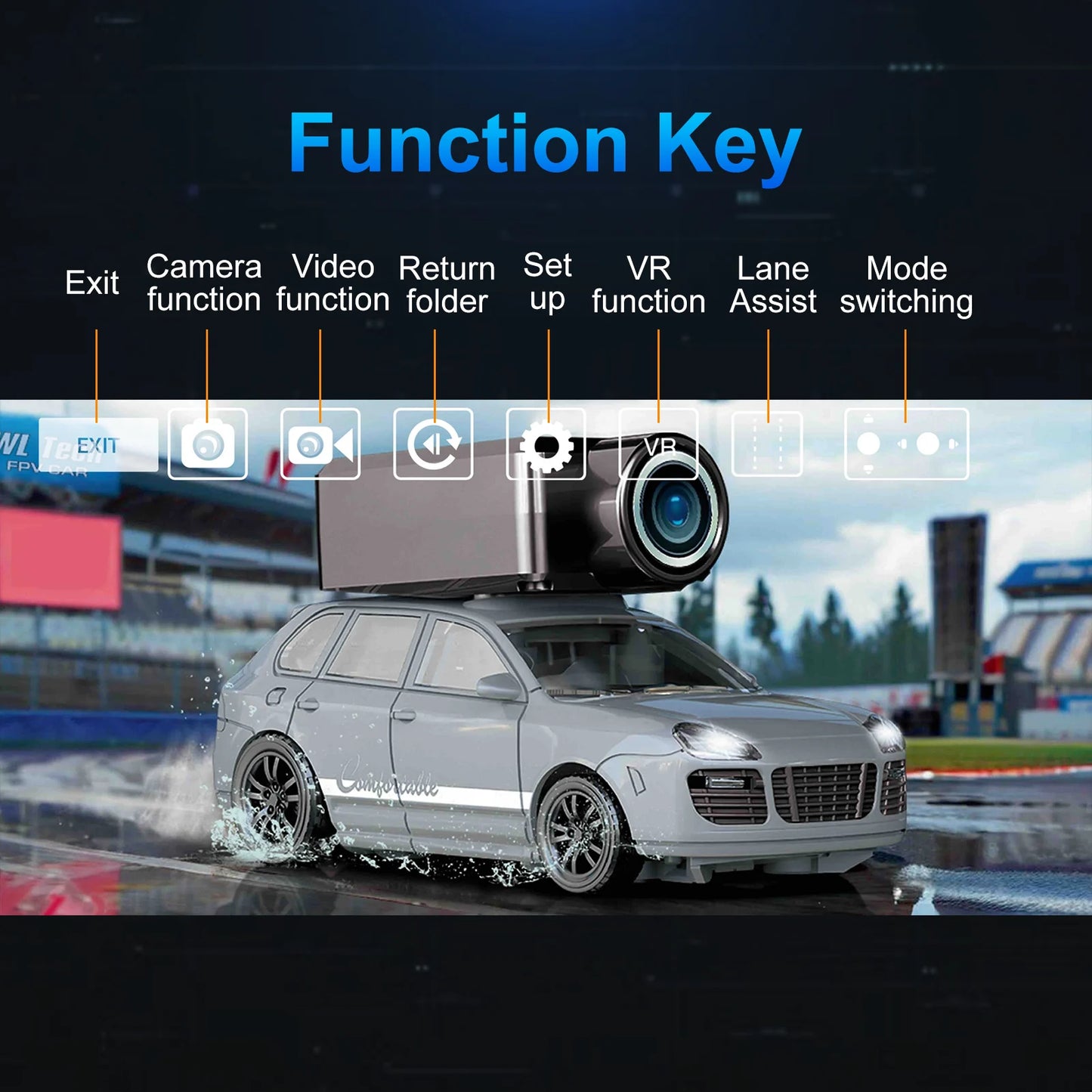 Remote Control Car 720P HD Wifi Camera Gyro Ambient Lights VR Mode